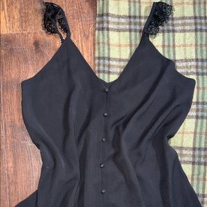 Tank Top Black Chiffon Lace